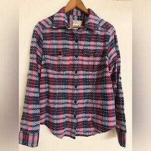 The Territory Ahead Woven Textured Button Down Women’s Top